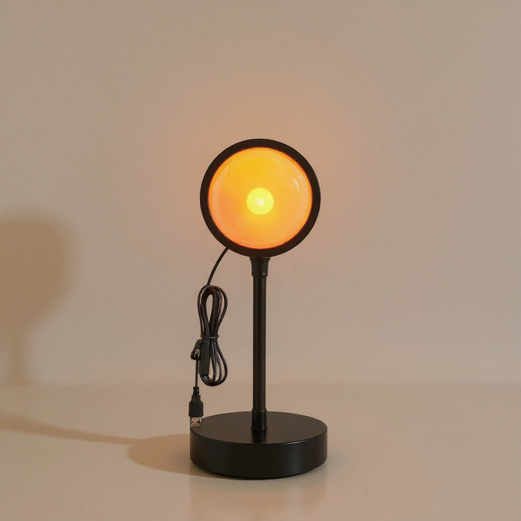 sunset golden-hour projector lamp studio