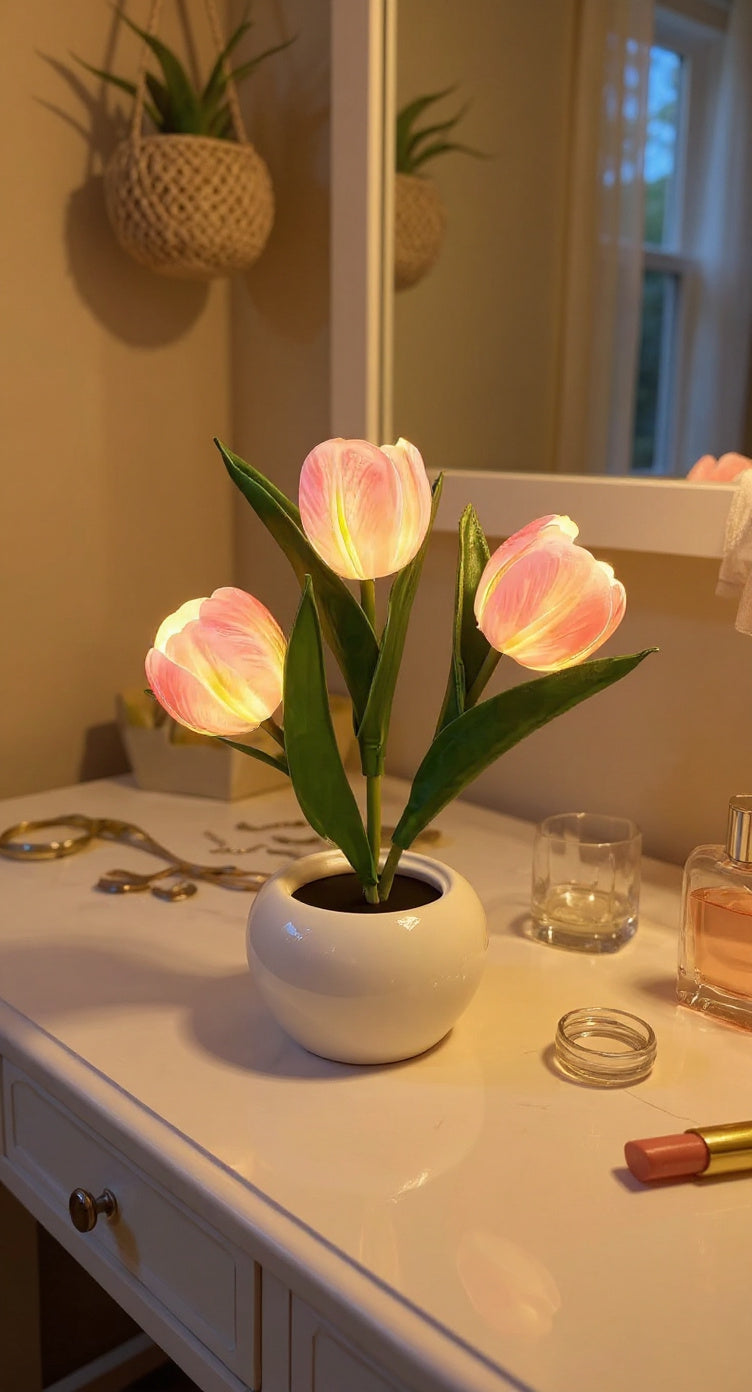 Tulip Lamp — Ceramic Vase, 3 Stems