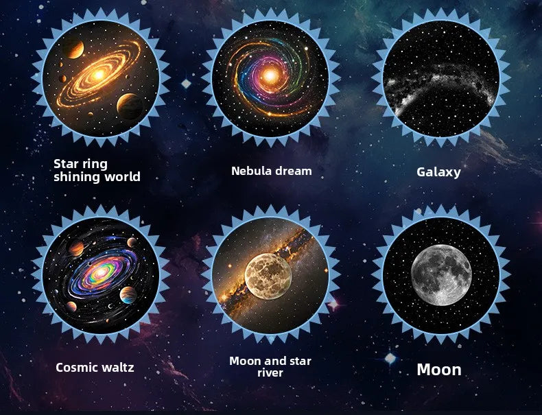 Galaxy Projector Lamp — 6 HD Worlds, One Astronaut
