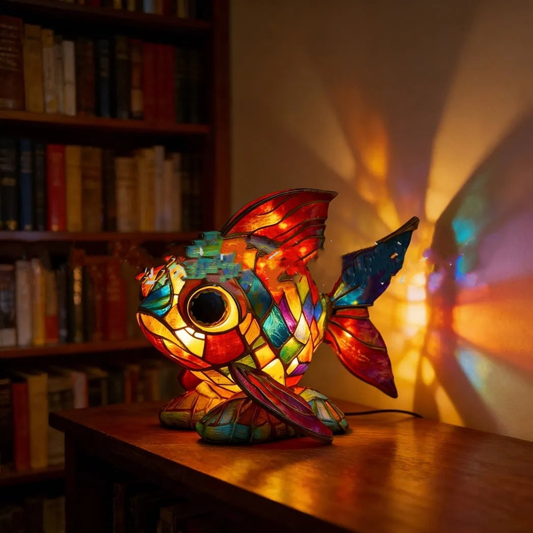 Colorful Resin Mosaic Night Light - Handmade Ambient Lighting Decor