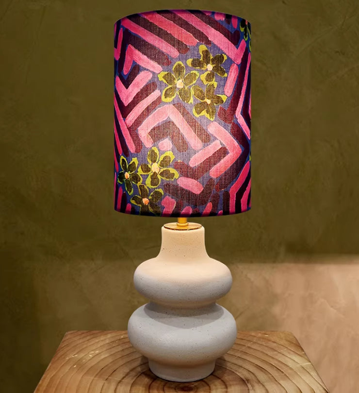 Aesthetic Double Circle Fabric Table Lamp - Mid-Century Ambient Light