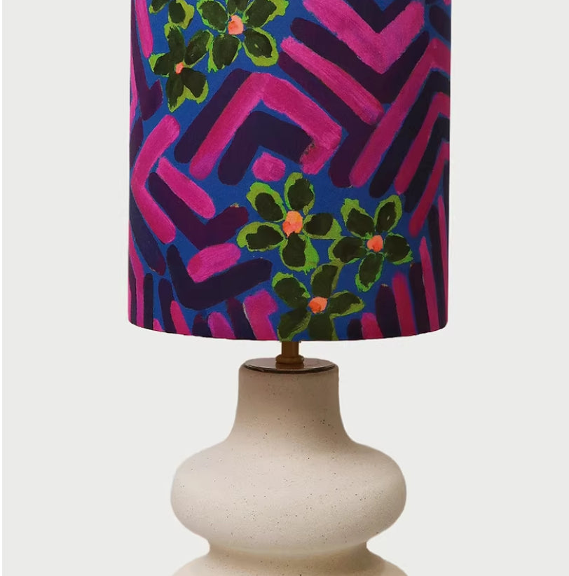 Aesthetic Double Circle Fabric Table Lamp - Mid-Century Ambient Light