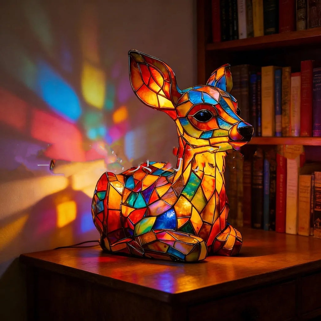 Colorful Resin Mosaic Night Light - Handmade Ambient Lighting Decor