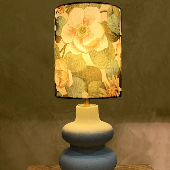 Aesthetic Double Circle Fabric Table Lamp - Mid-Century Ambient Light